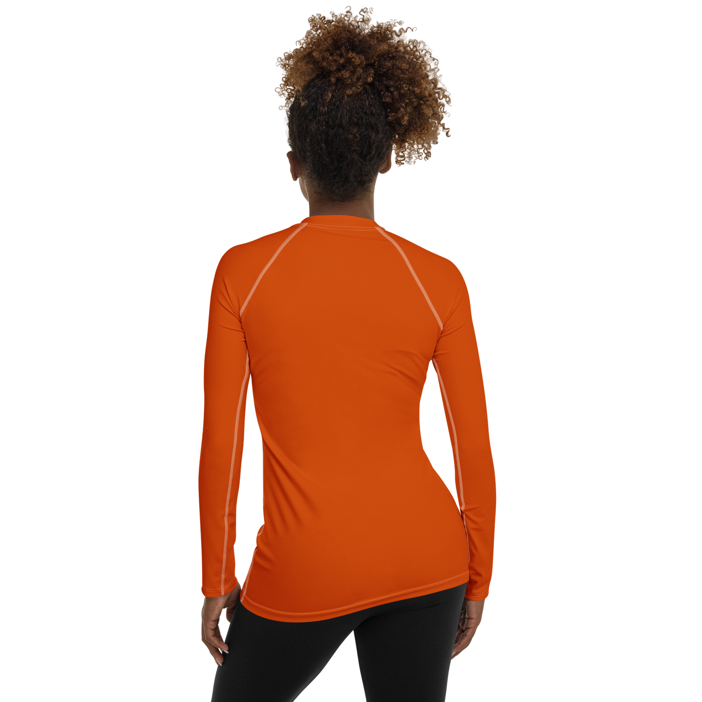 Michigan Upper Peninsula Rash Guard (w/ UP Outline) | Women's - Maple Leaf Orange