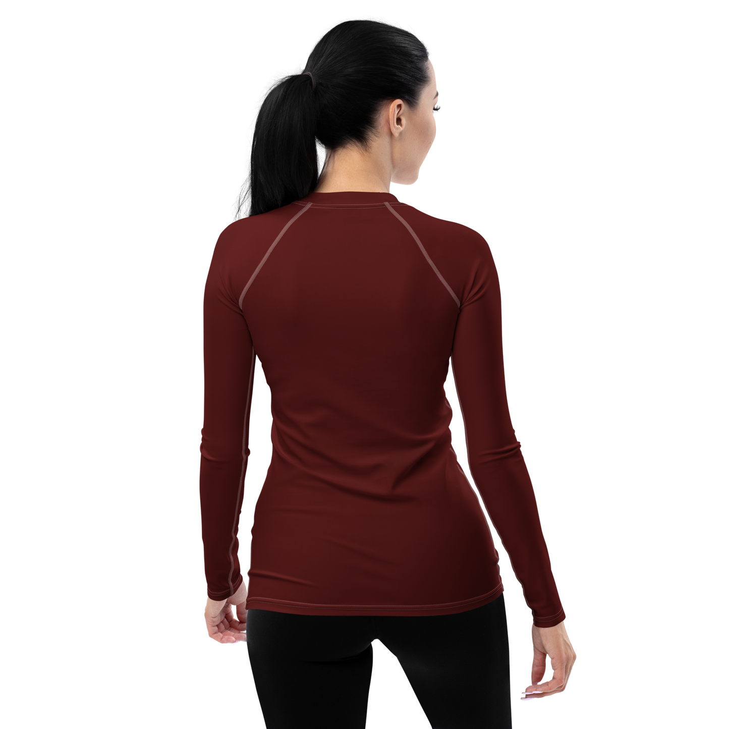 Michigan Upper Peninsula Rash Guard (w/ UP Outline) | Women's - Cherrywood Color