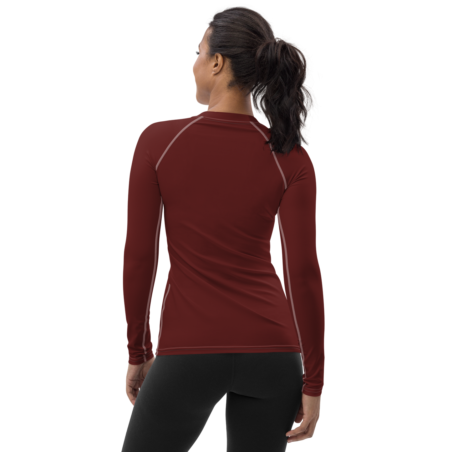 Michigan Upper Peninsula Rash Guard (w/ UP Outline) | Women's - Cherrywood Color