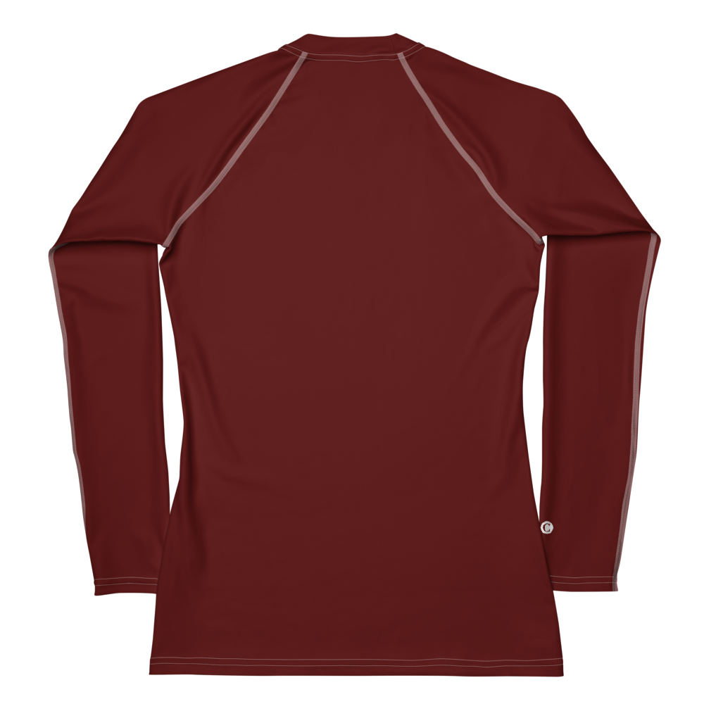 Michigan Upper Peninsula Rash Guard (w/ UP Outline) | Women's - Cherrywood Color