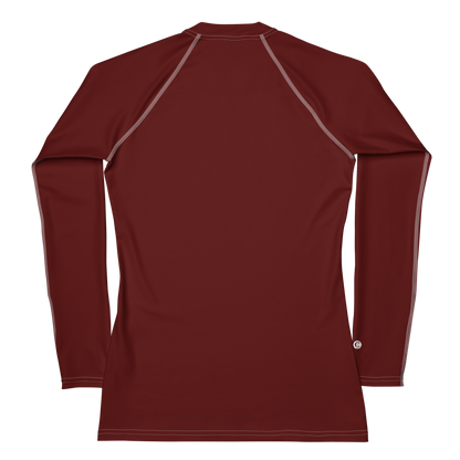 Michigan Upper Peninsula Rash Guard (w/ UP Outline) | Women's - Cherrywood Color