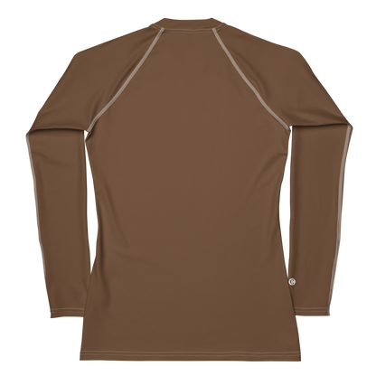 Michigan Upper Peninsula Rash Guard (w/ UP Outline) | Women's - Coffee Color