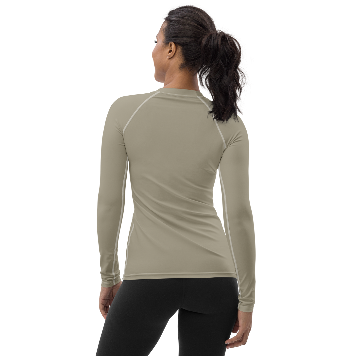 Michigan Upper Peninsula Rash Guard (w/ UP Outline) | Women's - Petoskey Stone Beige