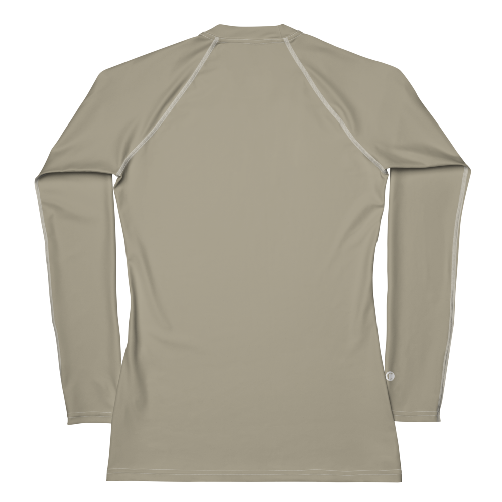 Michigan Upper Peninsula Rash Guard (w/ UP Outline) | Women's - Petoskey Stone Beige