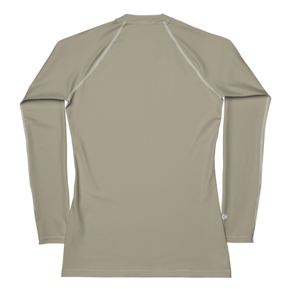 Michigan Upper Peninsula Rash Guard (w/ UP Outline) | Women's - Petoskey Stone Beige