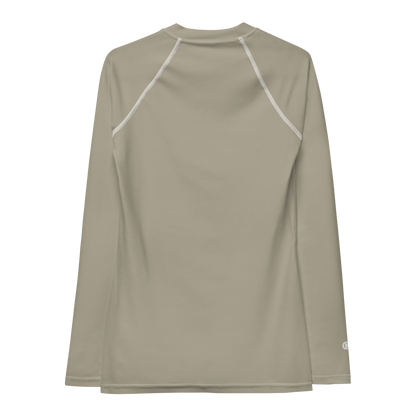 Michigan Upper Peninsula Rash Guard (w/ UP Outline) | Women's - Petoskey Stone Beige