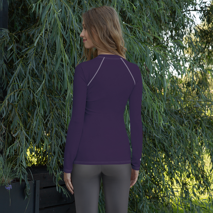 Michigan Upper Peninsula Rash Guard (w/ UP Outline) | Women's - Blackcurrant