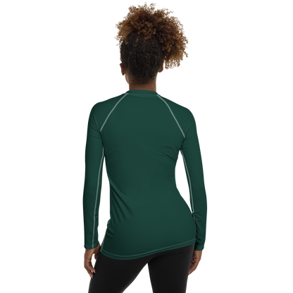 Michigan Upper Peninsula Rash Guard (w/ UP Outline) | Women's - Laconic Green