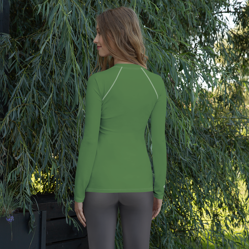 Michigan Upper Peninsula Rash Guard (w/ UP Outline) | Women's - Pine Green