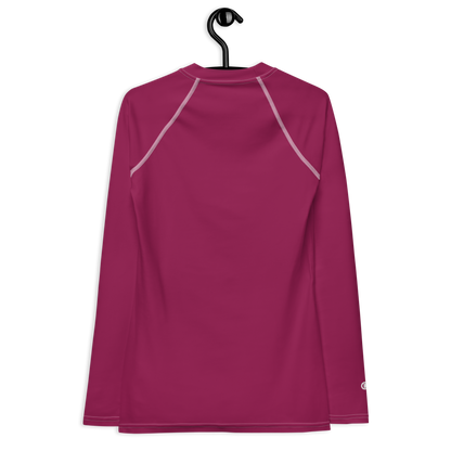 Michigan Upper Peninsula Rash Guard (w/ UP Outline) | Women's - Ruby Red