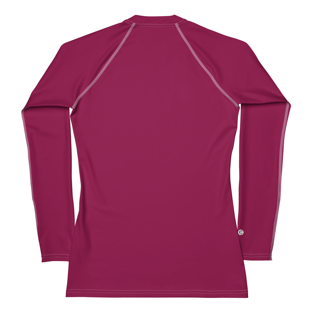 Michigan Upper Peninsula Rash Guard (w/ UP Outline) | Women's - Ruby Red