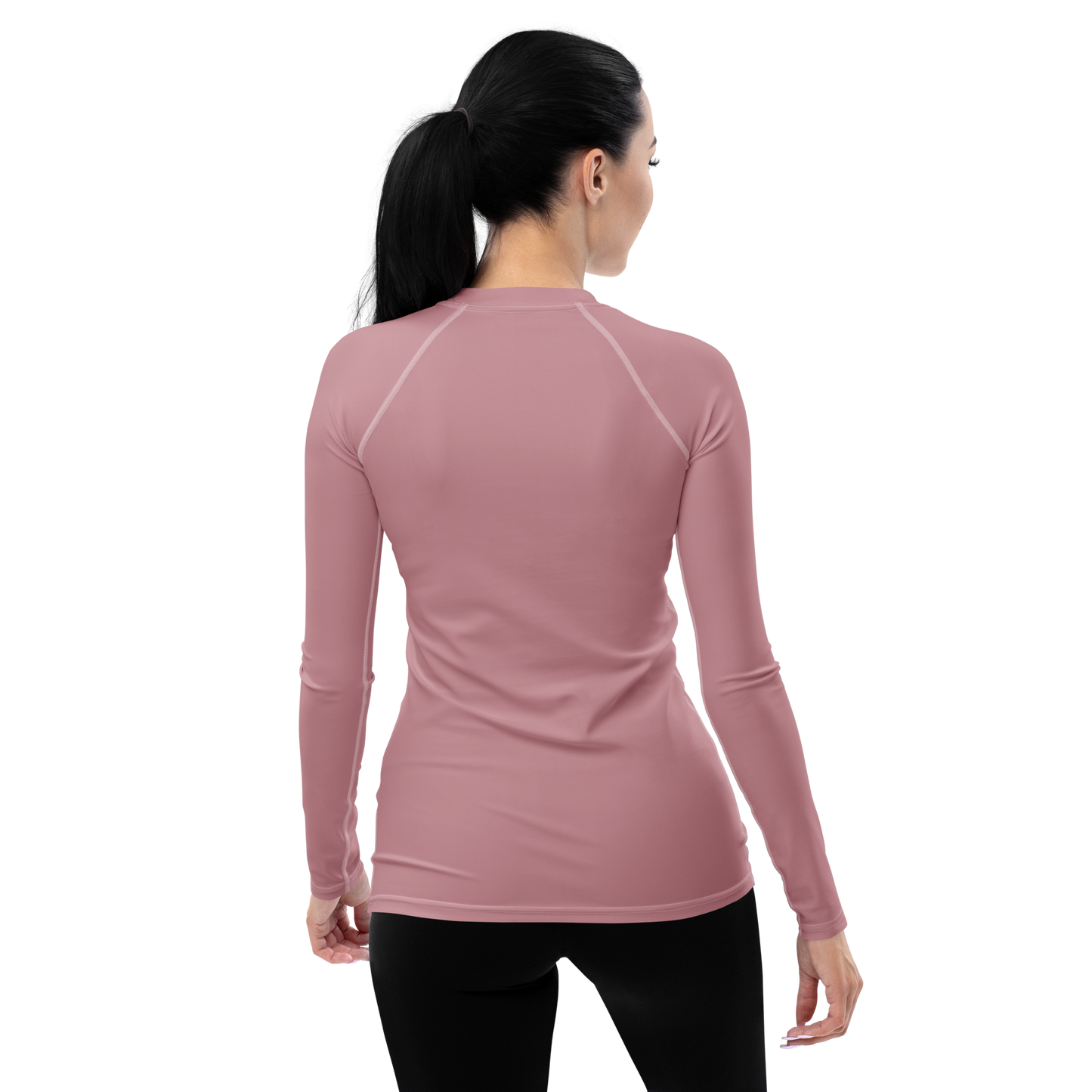 Michigan Upper Peninsula Rash Guard (w/ UP Outline) | Women's - Cherry Blossom Pink