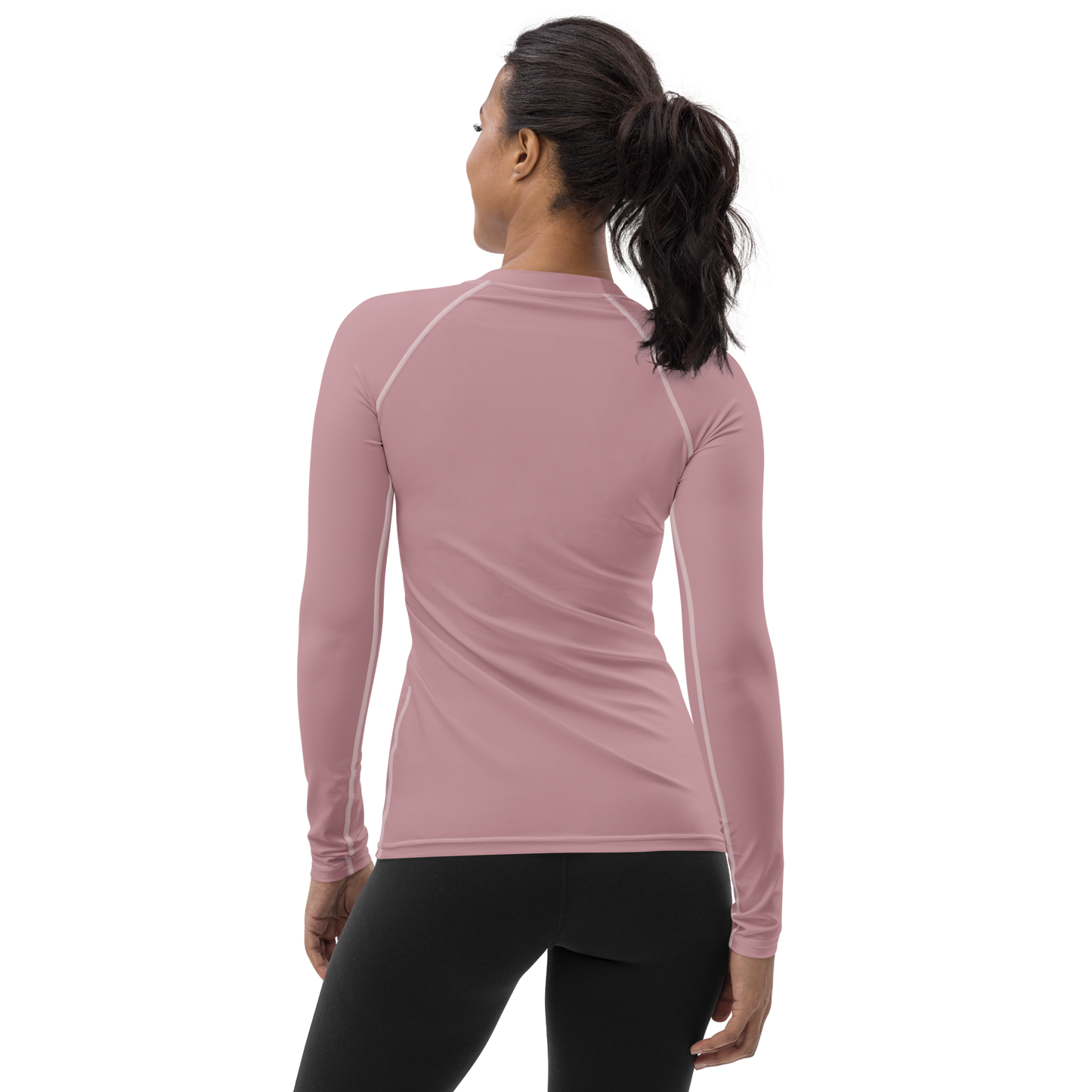 Michigan Upper Peninsula Rash Guard (w/ UP Outline) | Women's - Cherry Blossom Pink