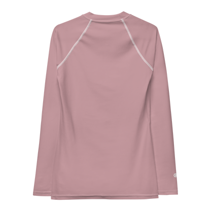 Michigan Upper Peninsula Rash Guard (w/ UP Outline) | Women's - Cherry Blossom Pink