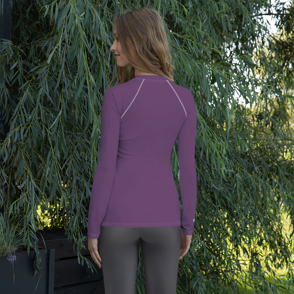 Michigan Upper Peninsula Rash Guard (w/ UP Outline) | Women's - Plum