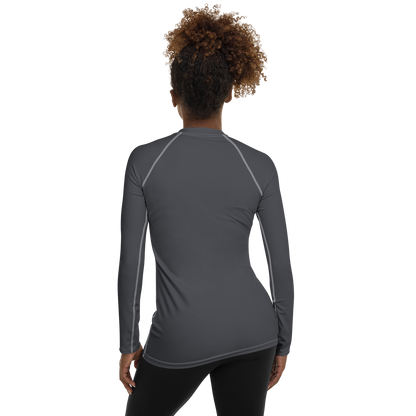 Michigan Upper Peninsula Rash Guard (w/ UP Outline) | Women's - Iron Ore Grey