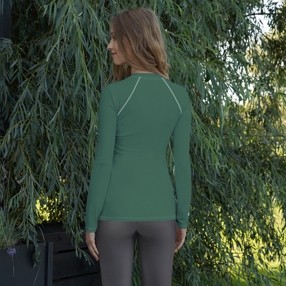 Michigan Upper Peninsula Rash Guard (w/ UP Outline) | Women's - Ginger Ale Green