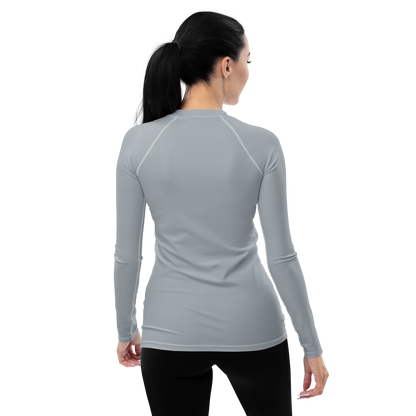 Michigan Upper Peninsula Rash Guard (w/ UP Outline) | Women's - Silver