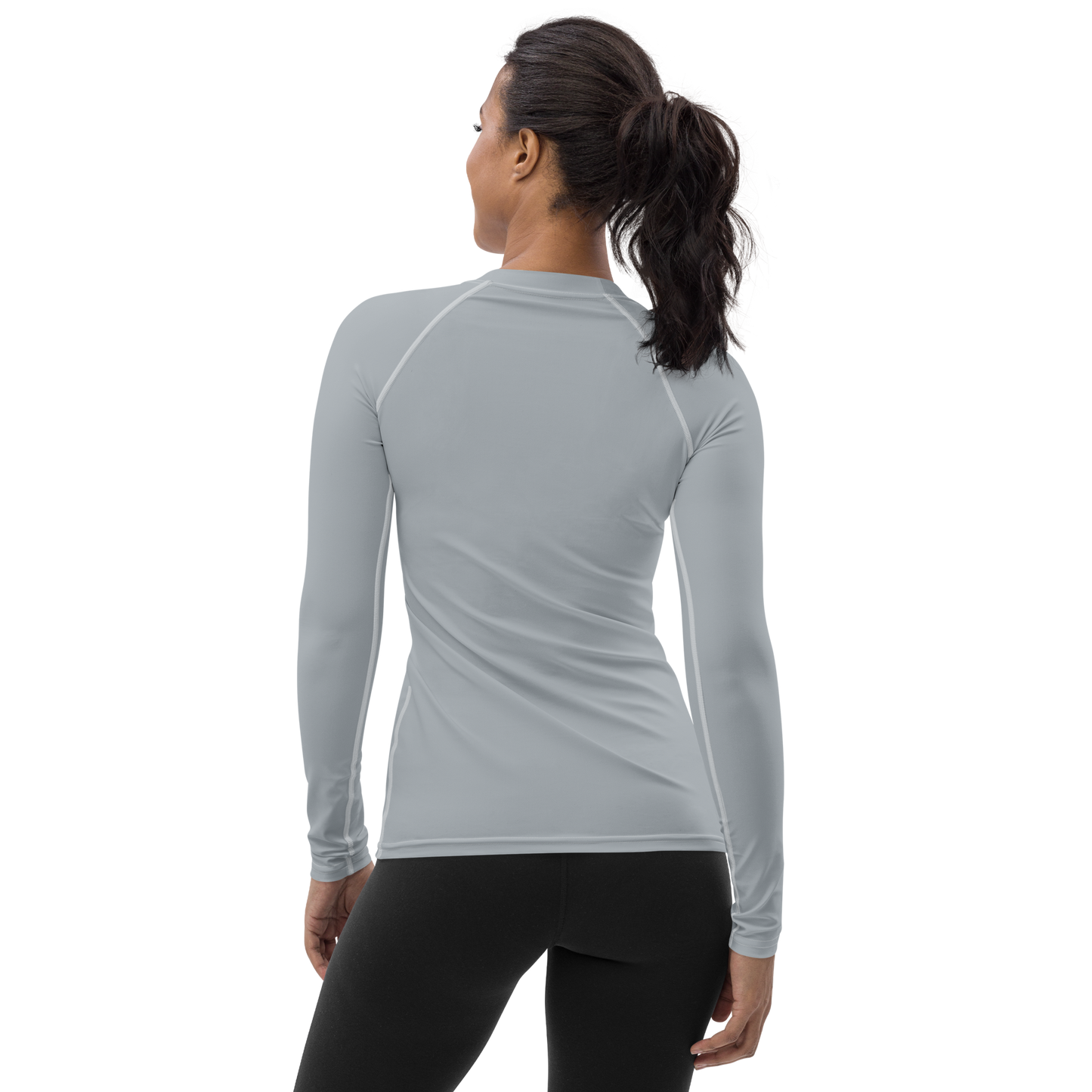 Michigan Upper Peninsula Rash Guard (w/ UP Outline) | Women's - Silver