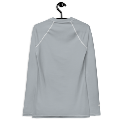 Michigan Upper Peninsula Rash Guard (w/ UP Outline) | Women's - Silver