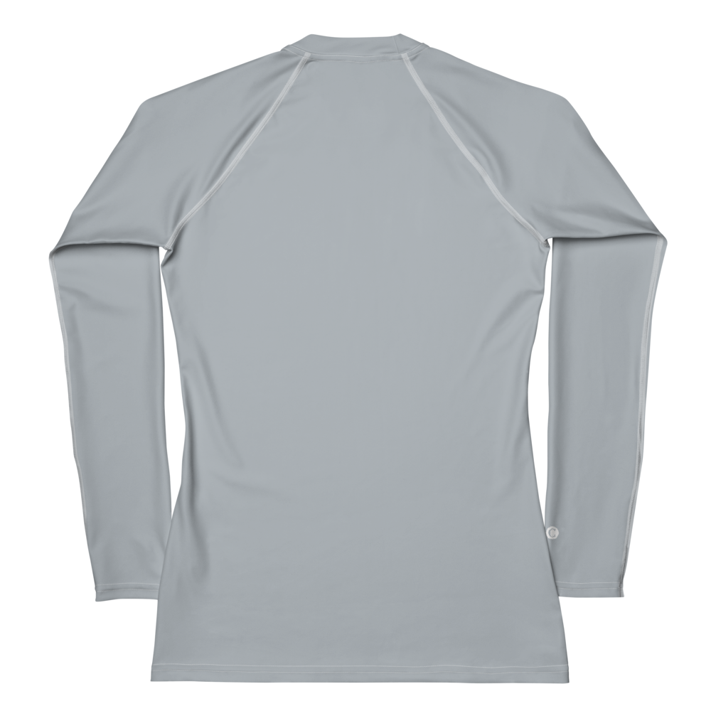 Michigan Upper Peninsula Rash Guard (w/ UP Outline) | Women's - Silver