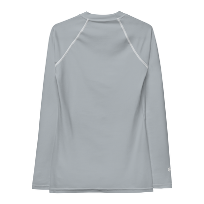 Michigan Upper Peninsula Rash Guard (w/ UP Outline) | Women's - Silver