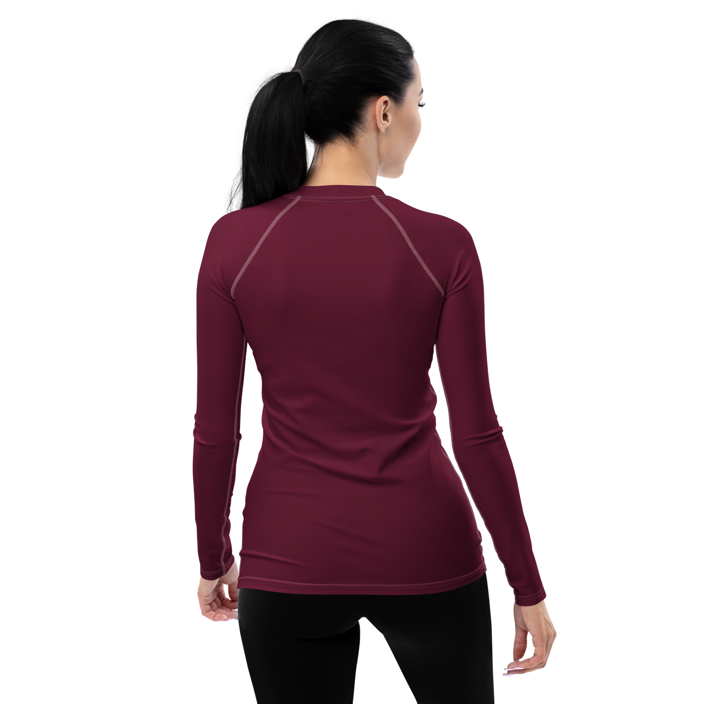 Michigan Upper Peninsula Rash Guard (w/ UP Outline) | Women's - Old Mission Burgundy