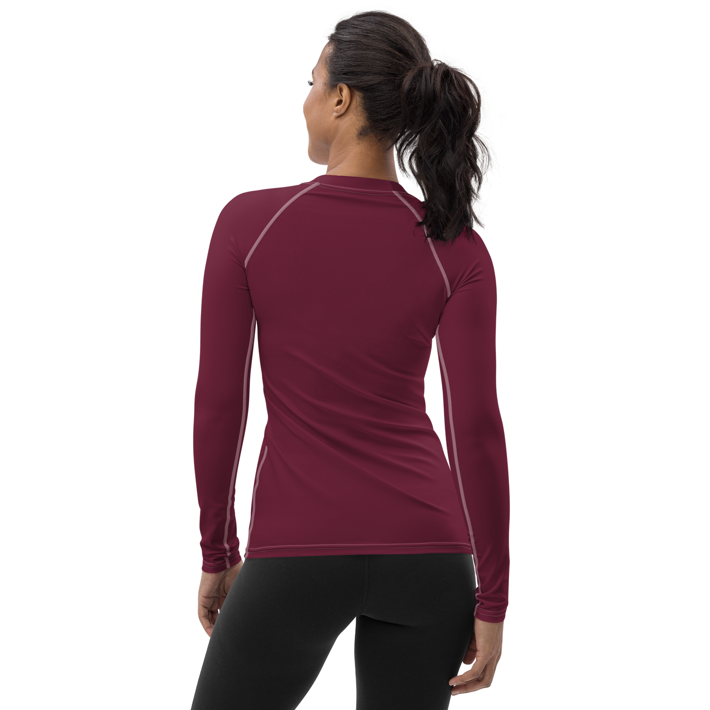 Michigan Upper Peninsula Rash Guard (w/ UP Outline) | Women's - Old Mission Burgundy