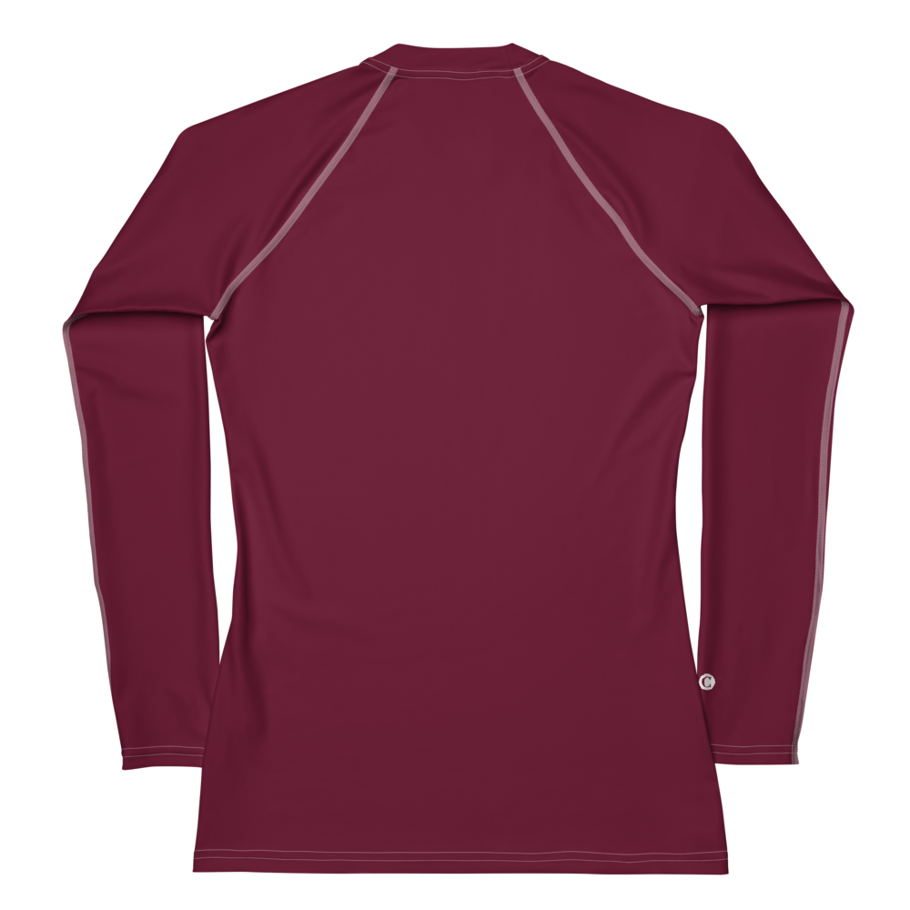 Michigan Upper Peninsula Rash Guard (w/ UP Outline) | Women's - Old Mission Burgundy