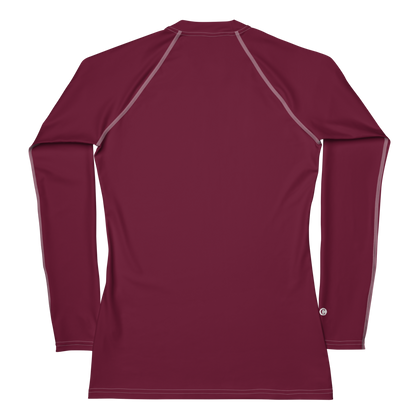 Michigan Upper Peninsula Rash Guard (w/ UP Outline) | Women's - Old Mission Burgundy