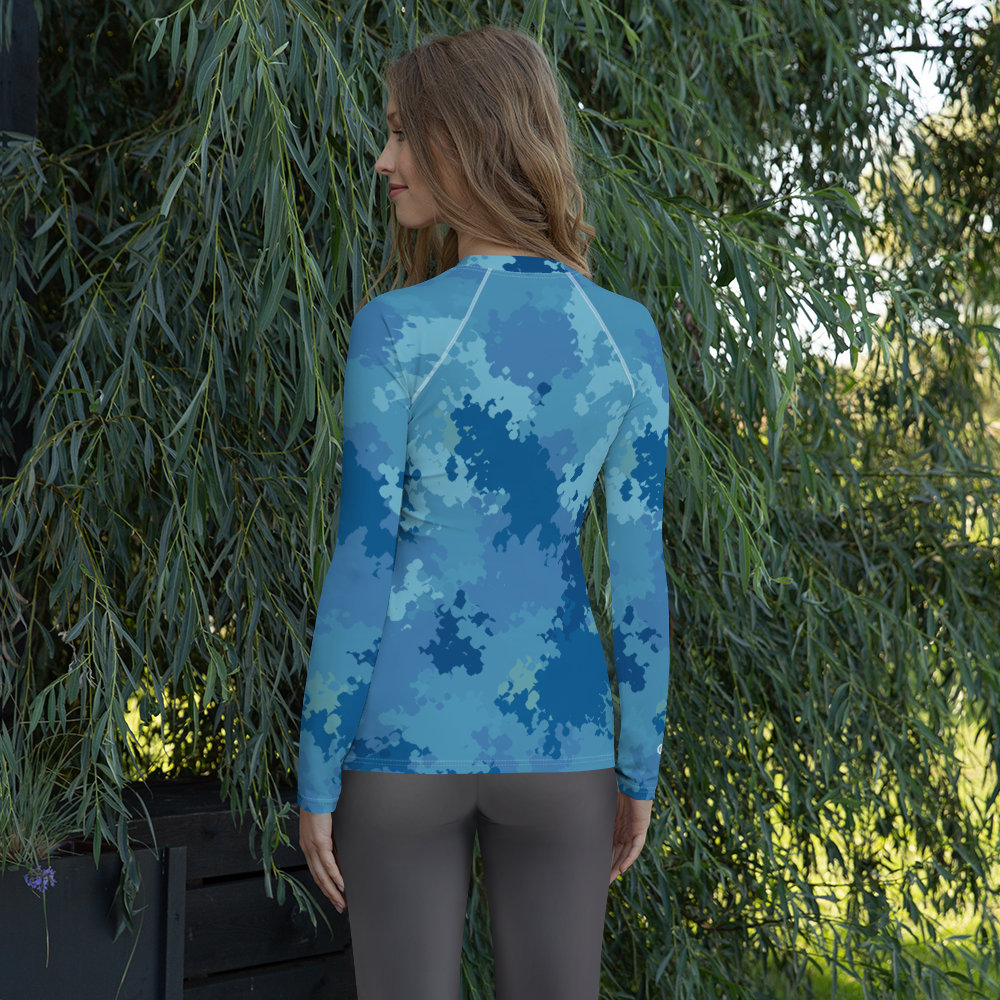 Michigan Upper Peninsula Rash Guard (w/ UP Outline) | Women's - Great Lakes Camo