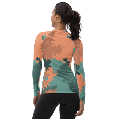 Michigan Upper Peninsula Rash Guard (w/ UP Outline) | Women's - Copper Country Camo