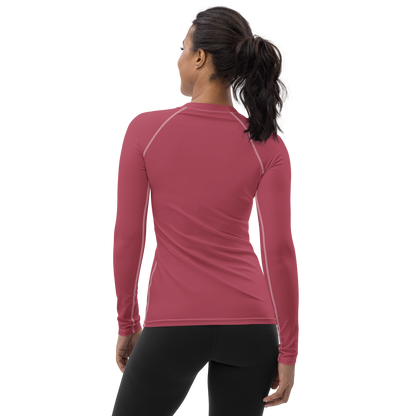 Michigan Upper Peninsula Rash Guard (w/ UP Outline) | Women's - Popstar Pink