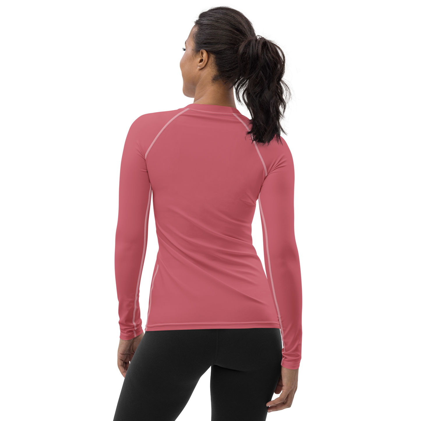 Michigan Upper Peninsula Rash Guard (w/ UP Outline) | Women's - Watermelon Pink