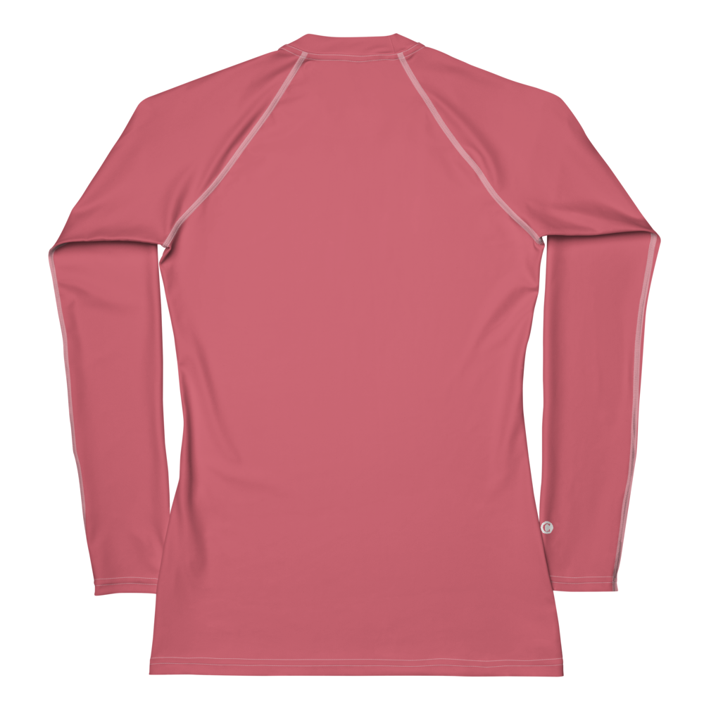 Michigan Upper Peninsula Rash Guard (w/ UP Outline) | Women's - Watermelon Pink