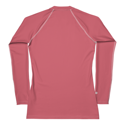 Michigan Upper Peninsula Rash Guard (w/ UP Outline) | Women's - Watermelon Pink