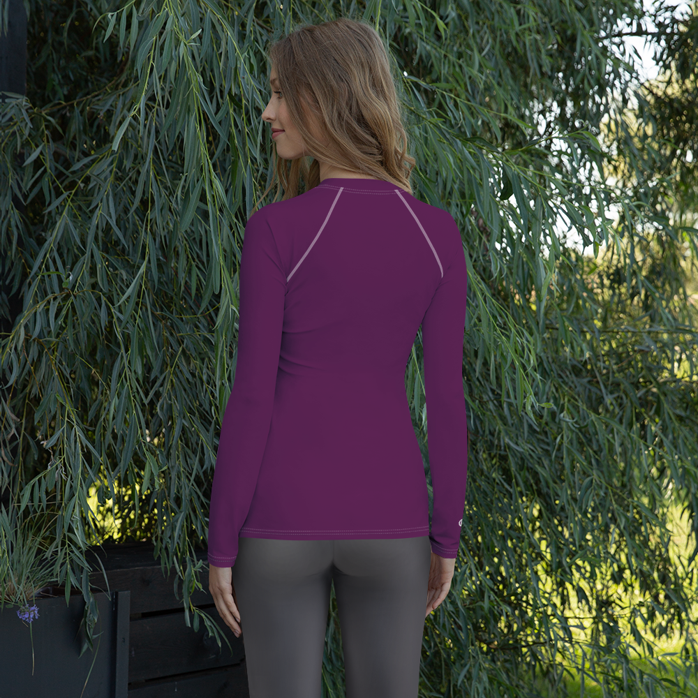 Michigan Upper Peninsula Rash Guard (w/ UP Outline) | Women's - Tyrian Purple