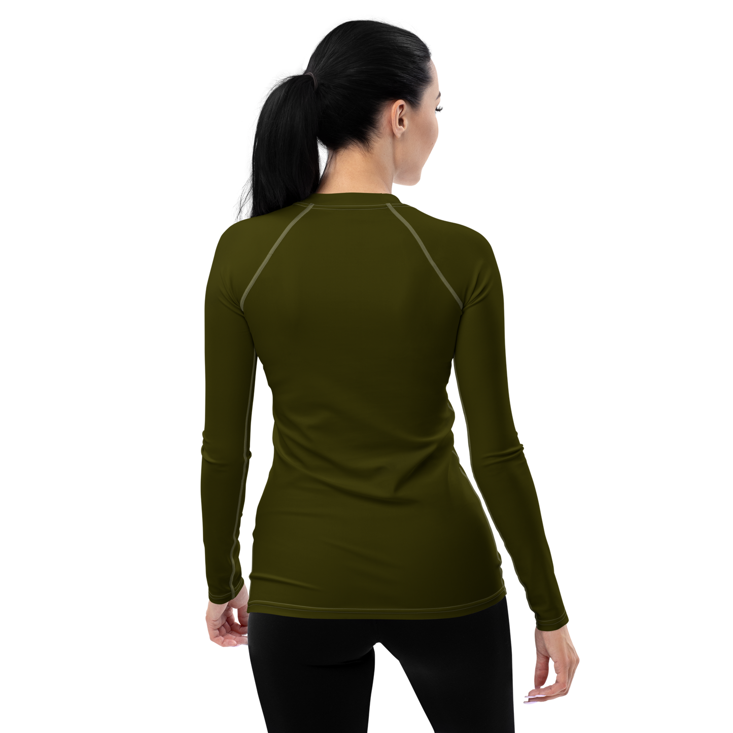 Michigan Upper Peninsula Rash Guard (w/ UP Outline) | Women's - Military Green