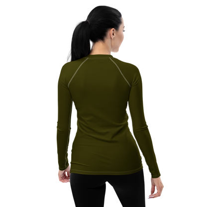 Michigan Upper Peninsula Rash Guard (w/ UP Outline) | Women's - Military Green