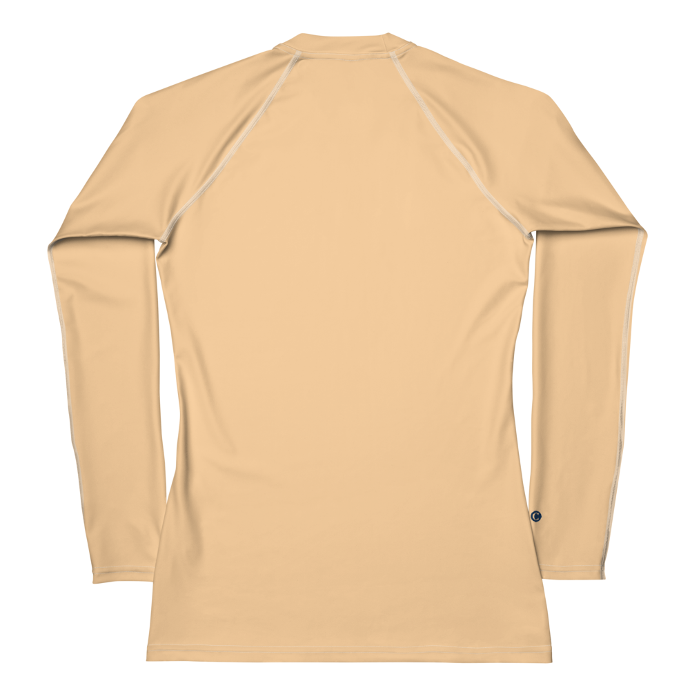 Michigan Upper Peninsula Rash Guard (w/ UP Outline) | Women's - Pale Apricot