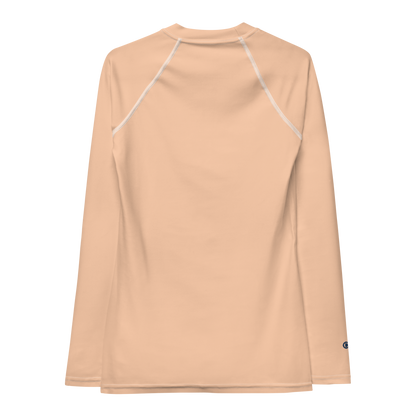 Michigan Upper Peninsula Rash Guard (w/ UP Outline) | Women's - Peach