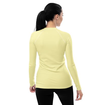 Michigan Upper Peninsula Rash Guard (w/ UP Outline) | Women's - Canary Yellow