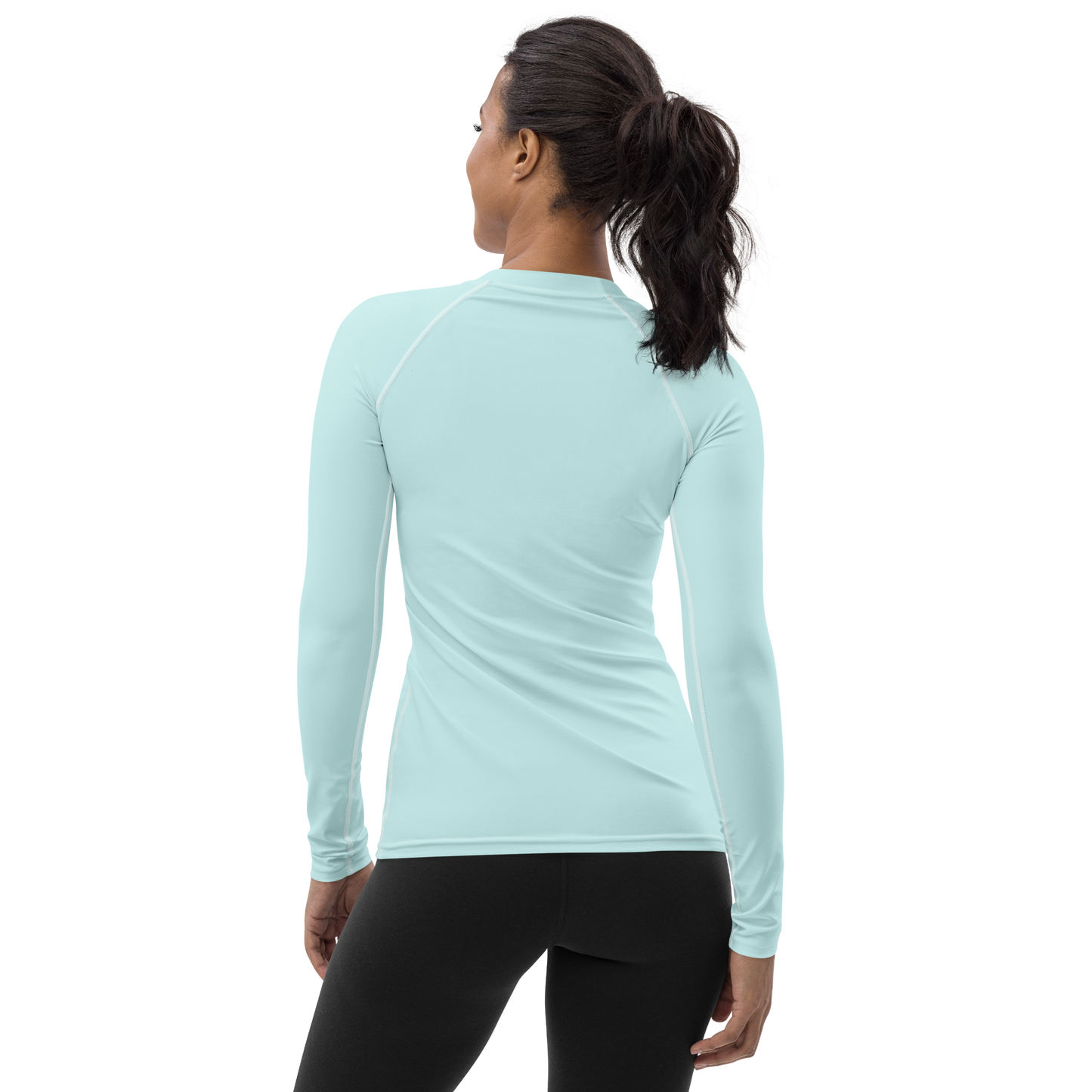 Michigan Upper Peninsula Rash Guard (w/ UP Outline) | Women's - Cyan