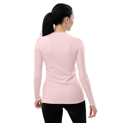 Michigan Upper Peninsula Rash Guard (w/ UP Outline) | Women's - Pale Pink