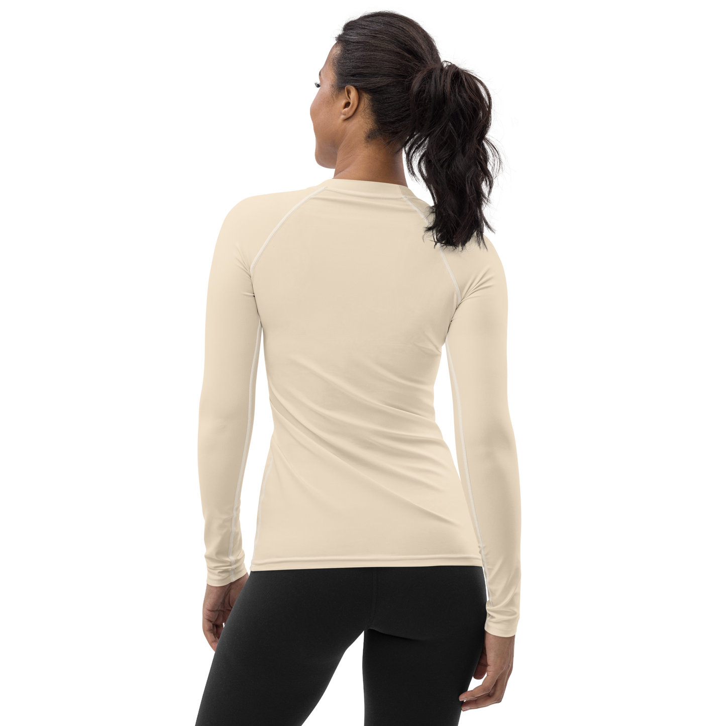 Michigan Upper Peninsula Rash Guard (w/ UP Outline) | Women's - Champagne White