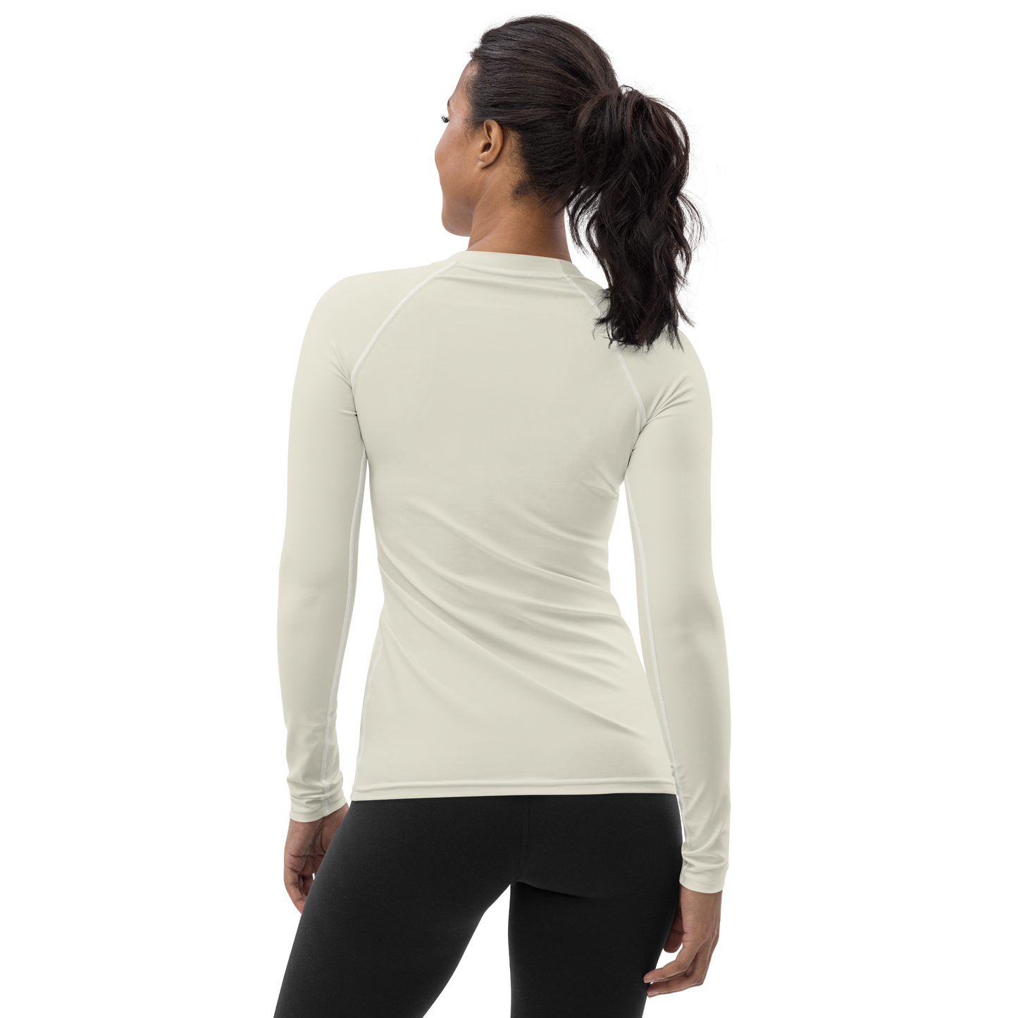 Michigan Upper Peninsula Rash Guard (w/ UP Outline) | Women's - Ivory White