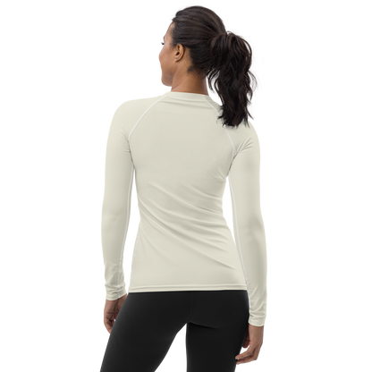 Michigan Upper Peninsula Rash Guard (w/ UP Outline) | Women's - Ivory White