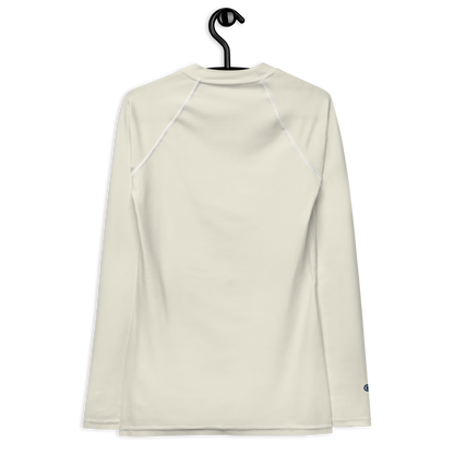 Michigan Upper Peninsula Rash Guard (w/ UP Outline) | Women's - Ivory White