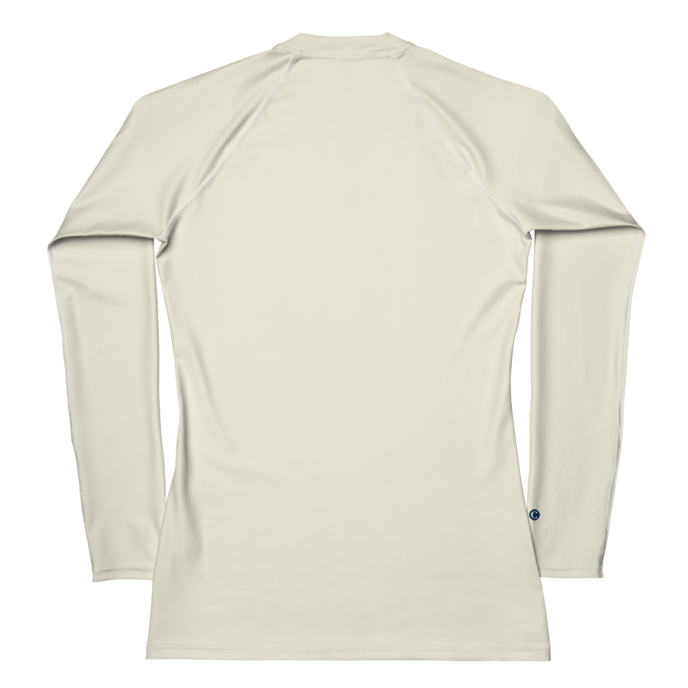 Michigan Upper Peninsula Rash Guard (w/ UP Outline) | Women's - Ivory White