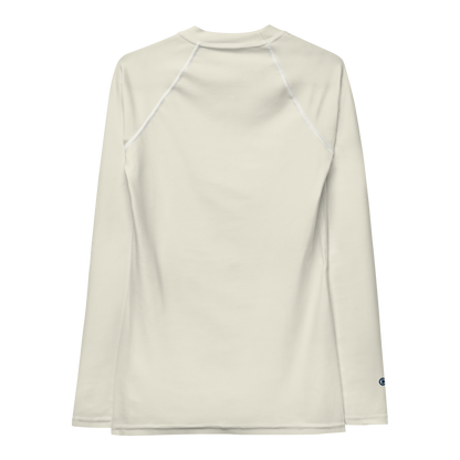 Michigan Upper Peninsula Rash Guard (w/ UP Outline) | Women's - Ivory White